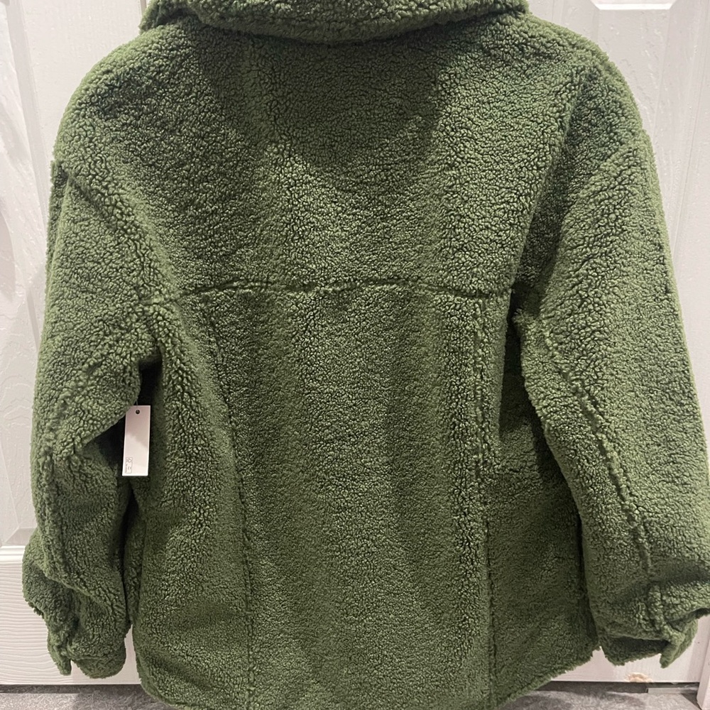 Amazon Essentials Women's Forest Green Teddy Jacket